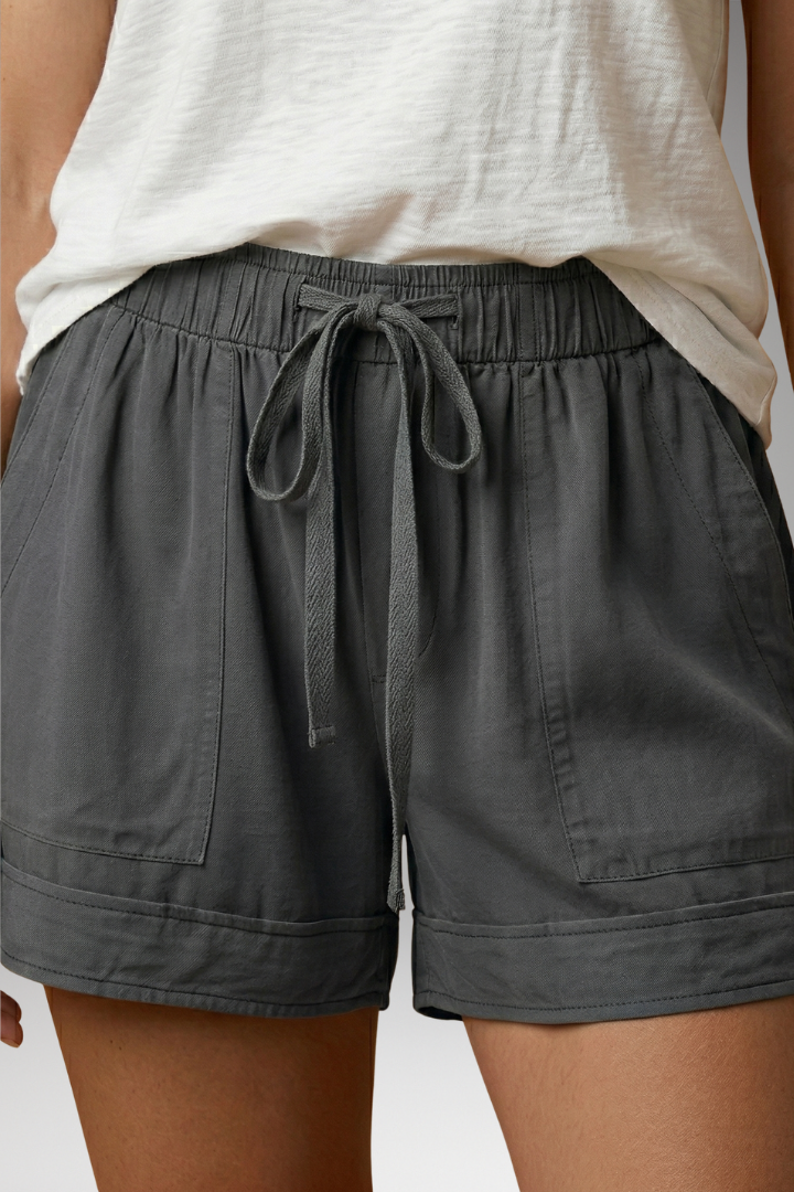 Women's Relaxed Drawstring Shorts with Adjustable Waist and Soft Fabric