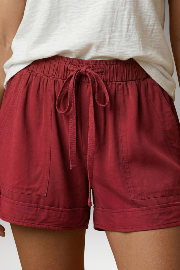 Women's Relaxed Drawstring Shorts with Adjustable Waist and Soft Fabric