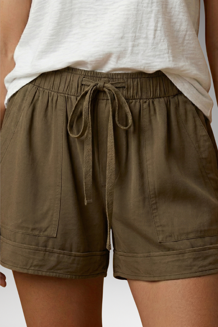 Women's Relaxed Drawstring Shorts with Adjustable Waist and Soft Fabric