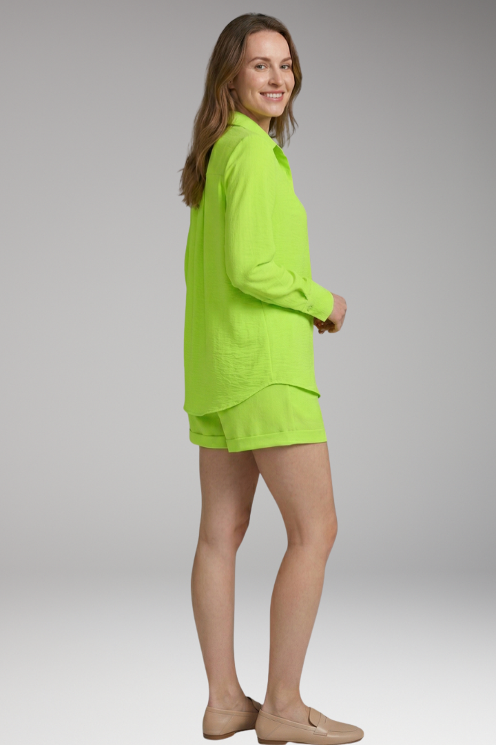 Women's Set with Buttons  Front Blazer and Pocket Shorts