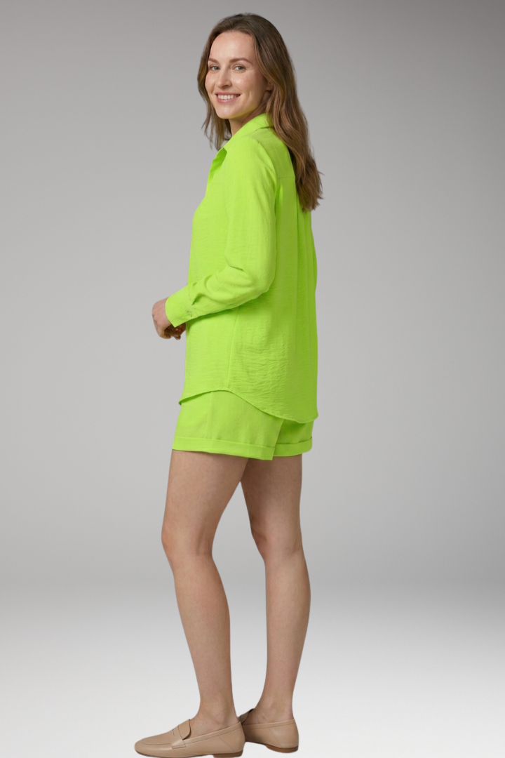 Women's Set with Buttons  Front Blazer and Pocket Shorts