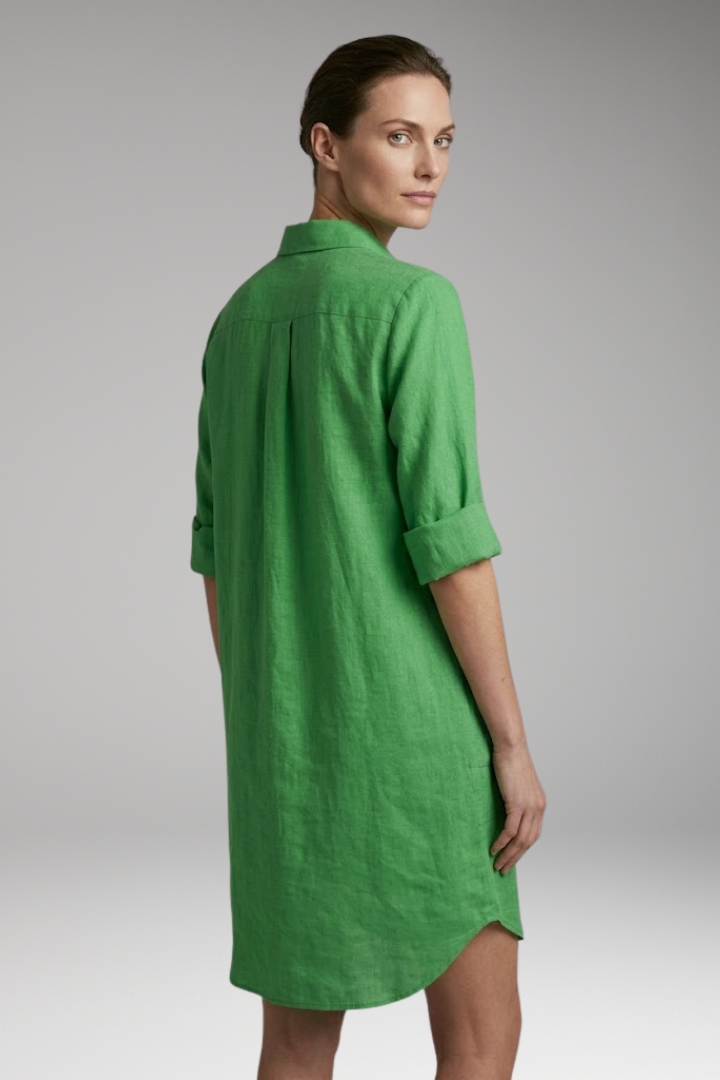 Women's Shirt Dress with Button Front and Collar Neckline