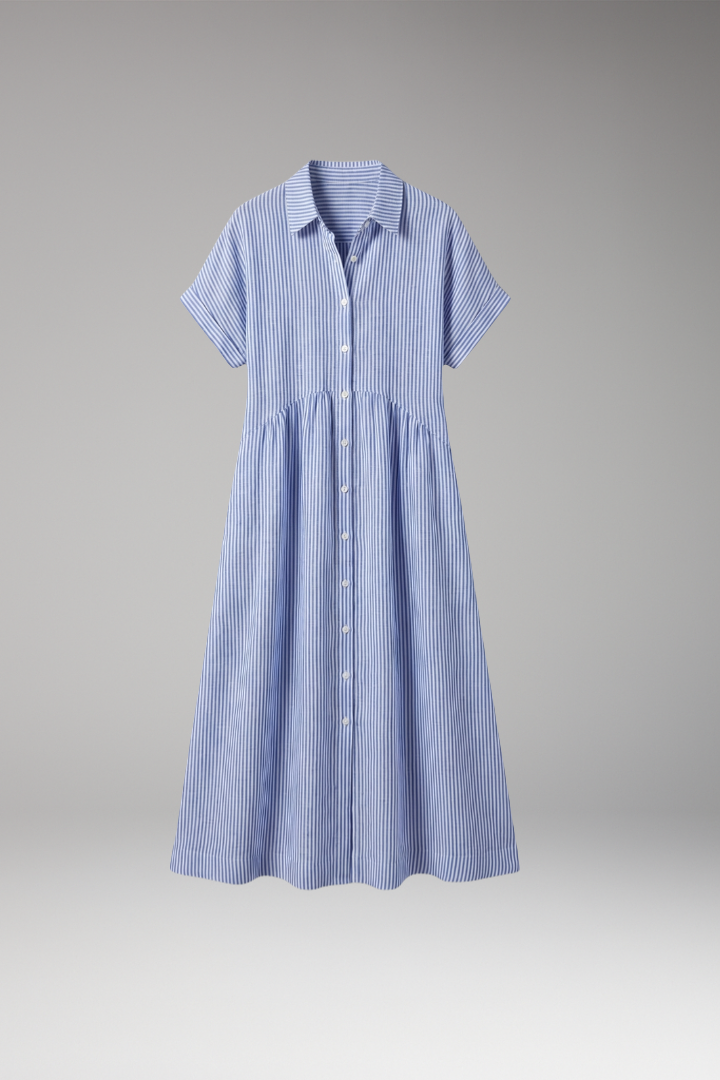Women's Shirt Dress with Button Front and Side Pockets
