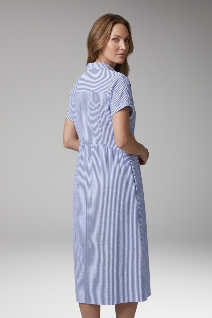 Women's Shirt Dress with Button Front and Side Pockets