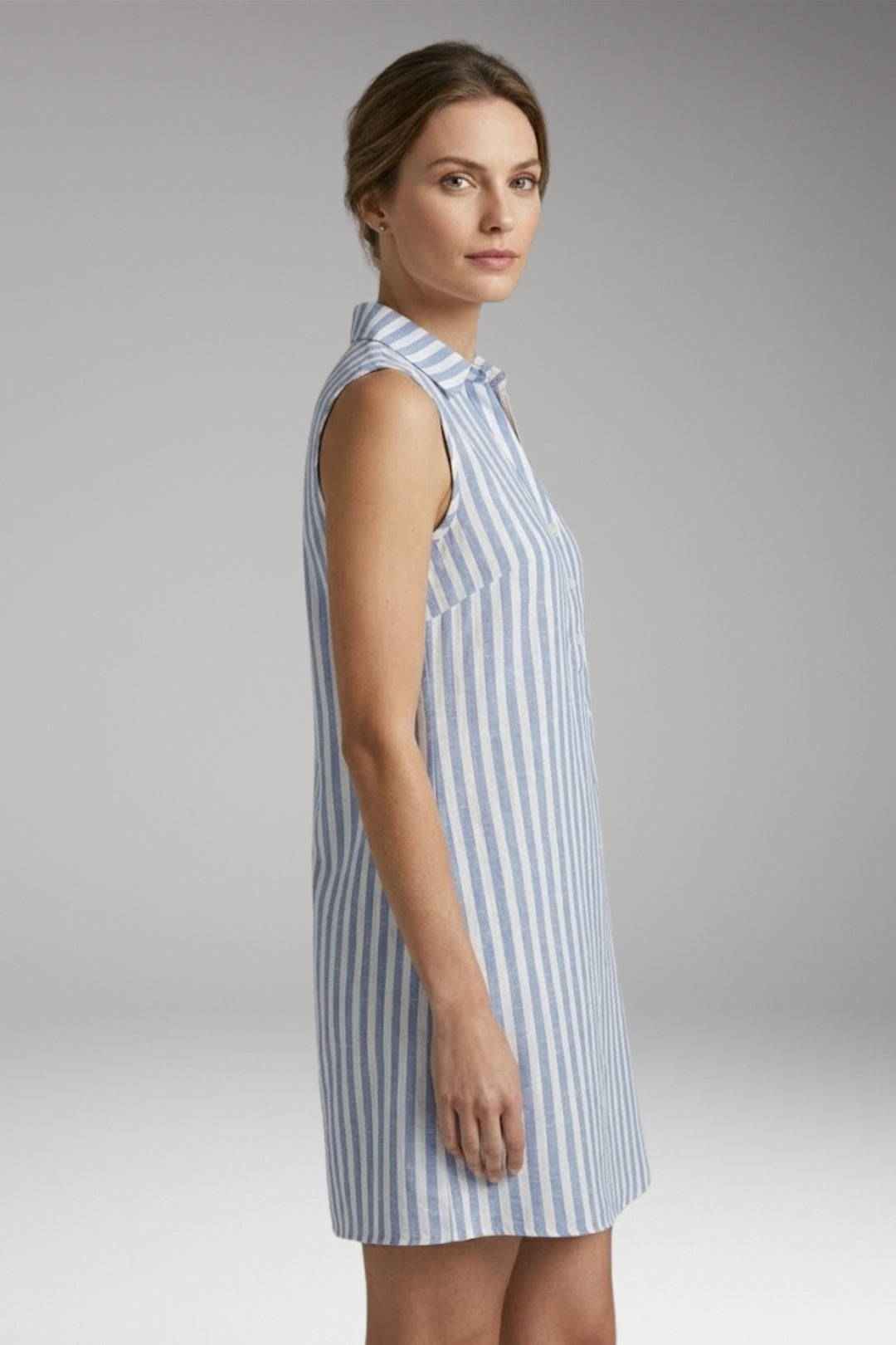 Women's Shirt Dress with Collar Neck and Button Front