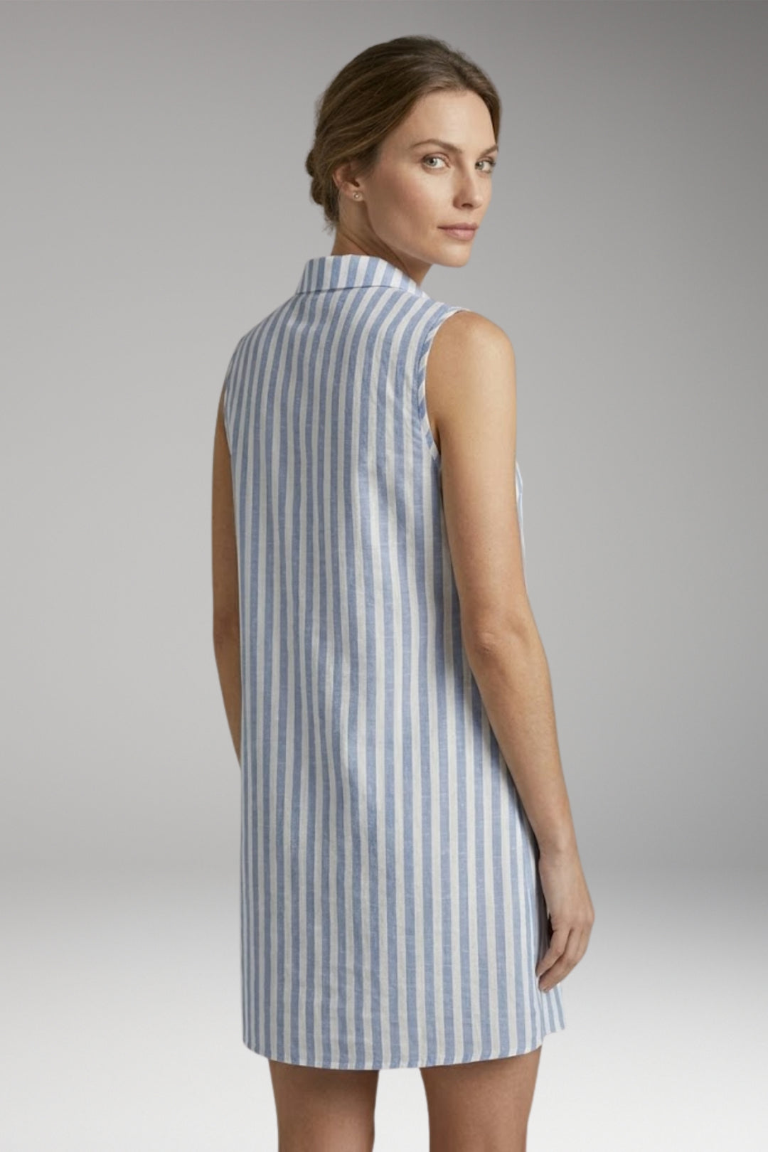 Women's Shirt Dress with Collar Neck and Button Front