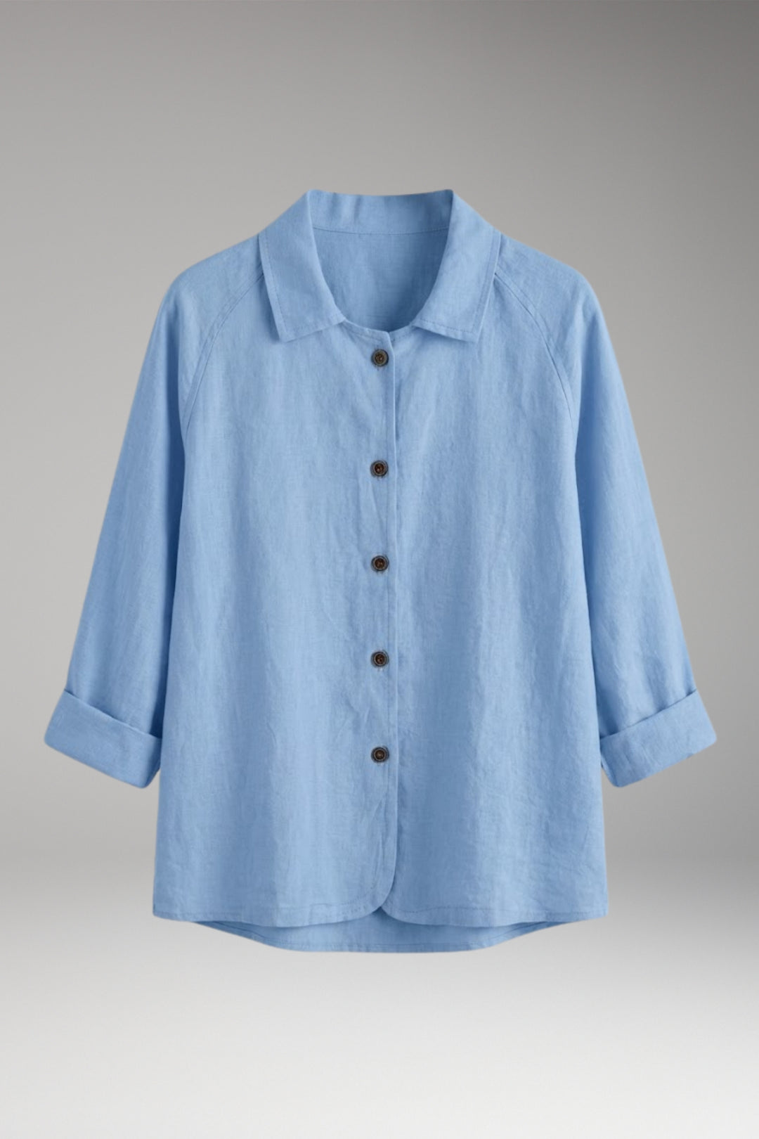 Women's Shirt with Button Closure and Rollable Sleeves