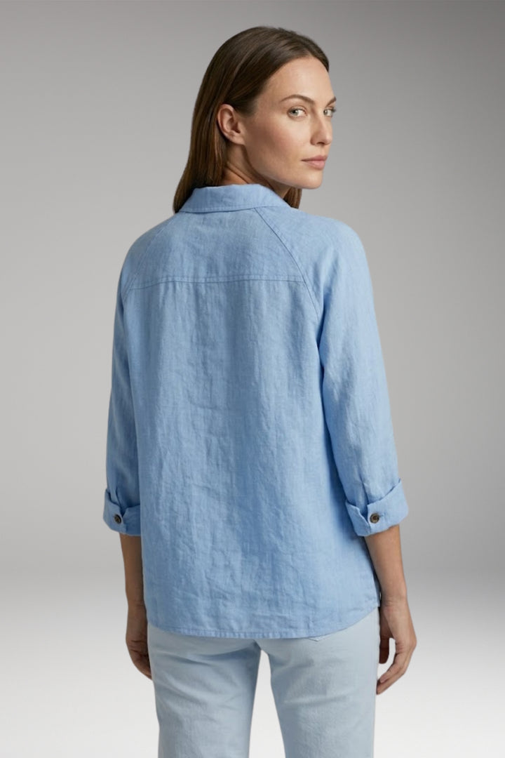 Women's Shirt with Button Closure and Rollable Sleeves