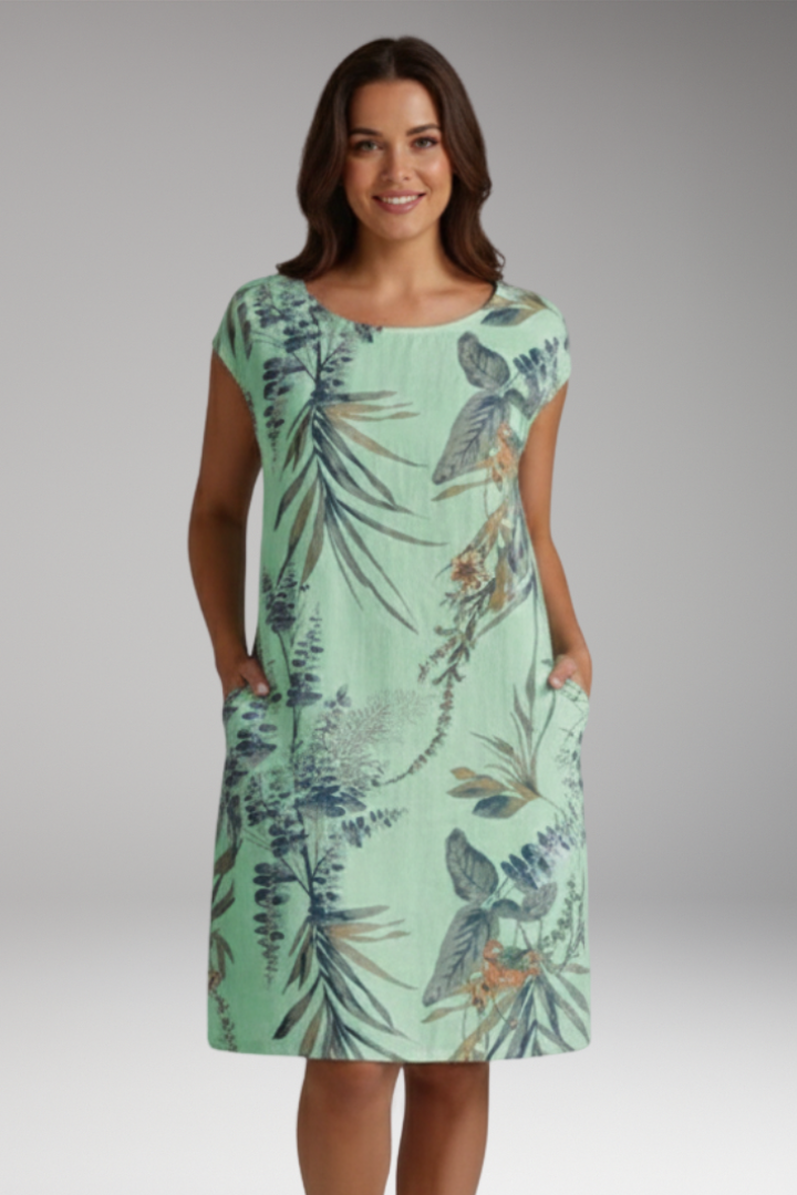 Women's Short Sleeve Dress with Side Pockets