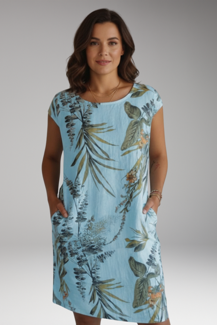 Women's Short Sleeve Dress with Side Pockets