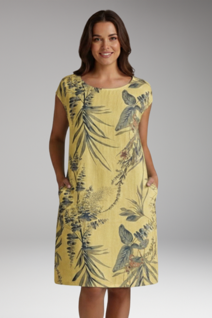 Women's Short Sleeve Dress with Side Pockets