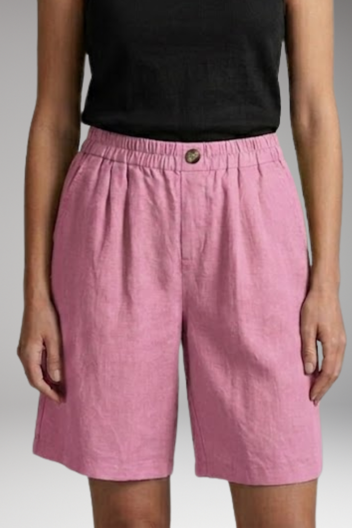 Women's Shorts with Elastic Waist and Side Pockets