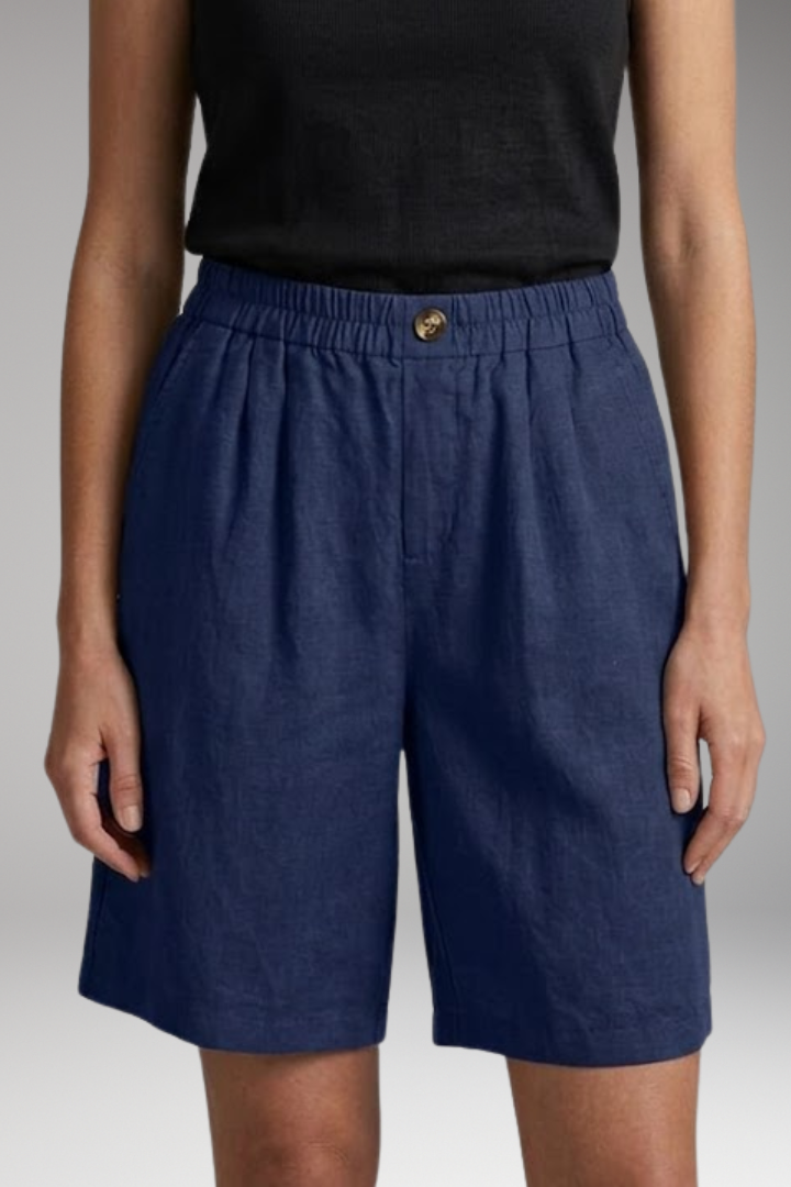 Women's Shorts with Elastic Waist and Side Pockets