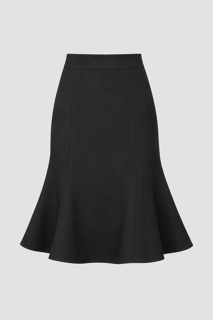 Women's Skirt with High-Waist and Knee-Length