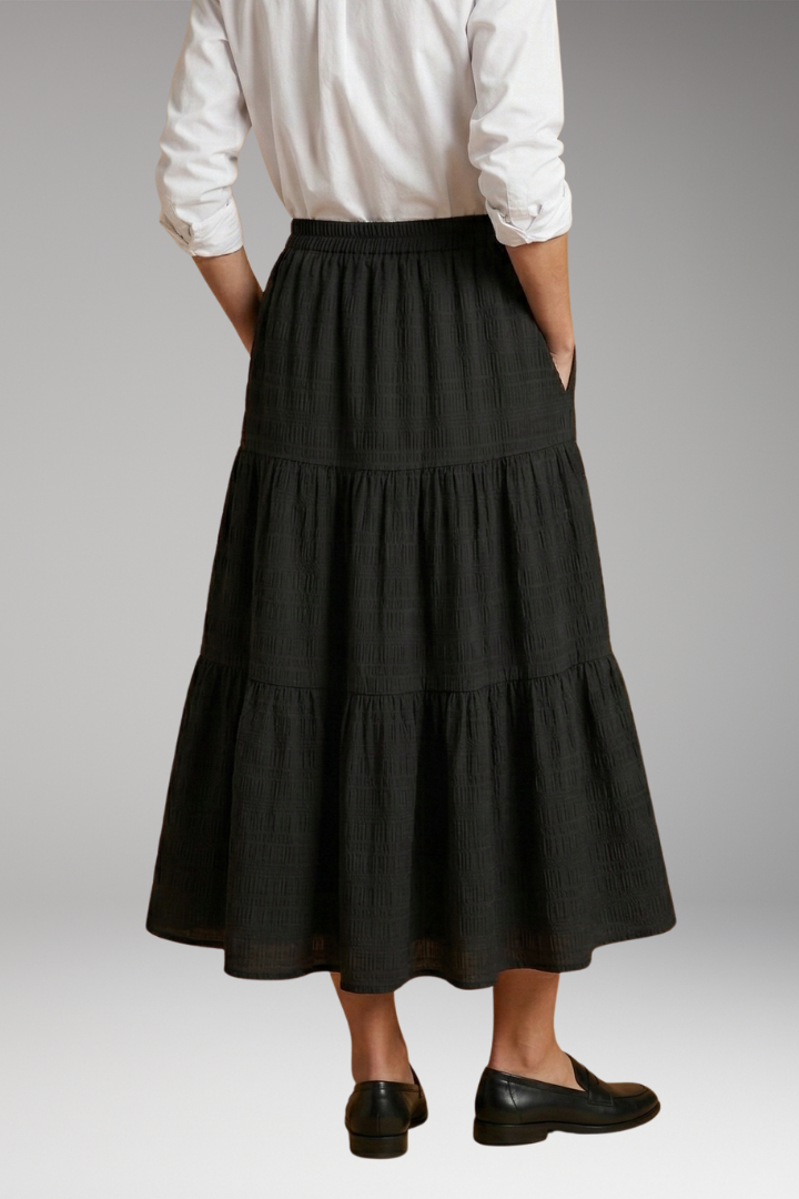 Women's Skirt with Tiered Layers and Elastic Waist
