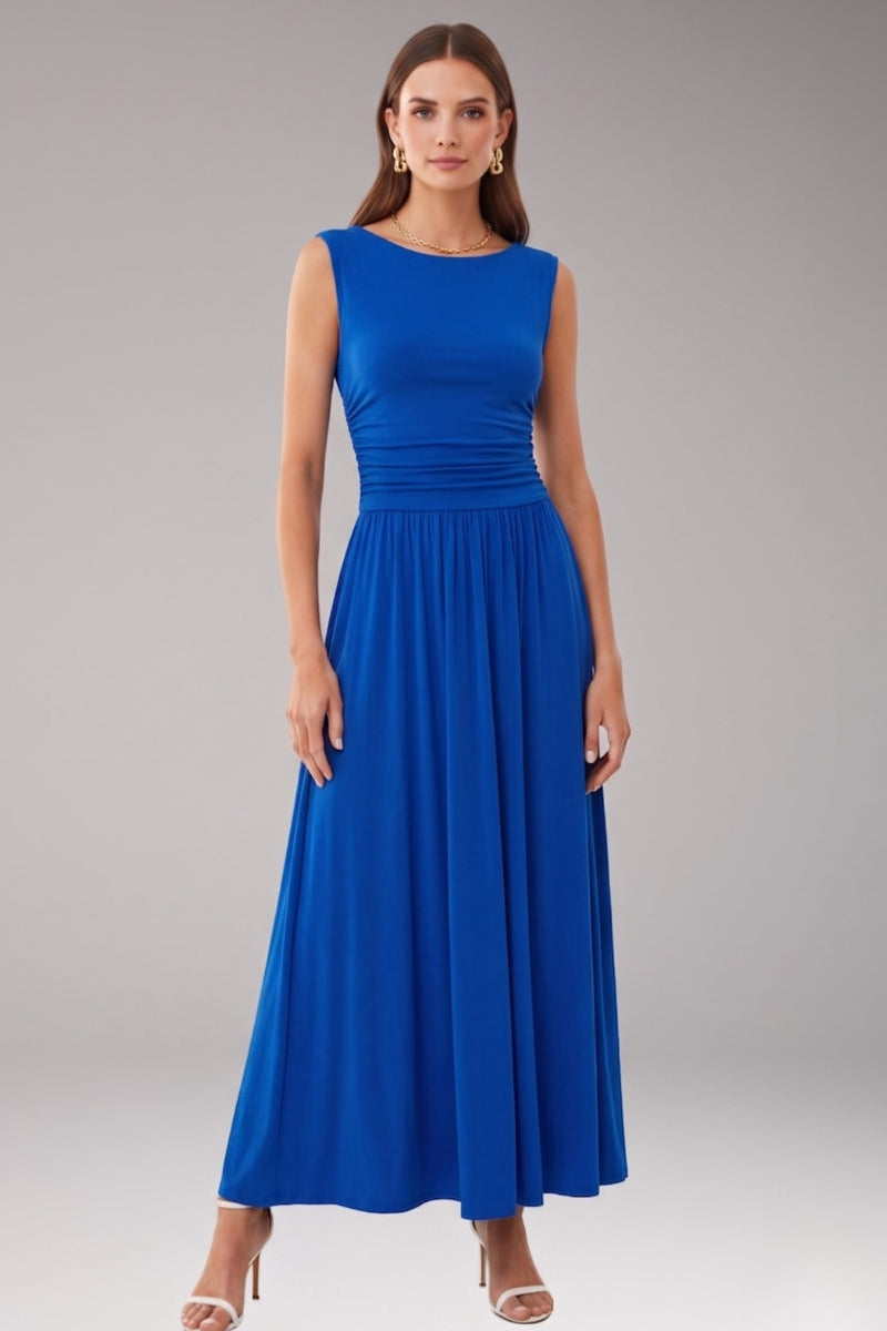 Women's Sleeveless Midi Dress with Pockets