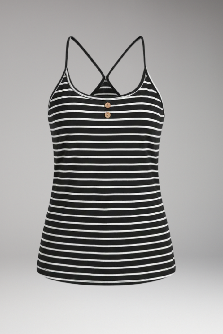 Women's Strap Tank Top with Stripe Pattern