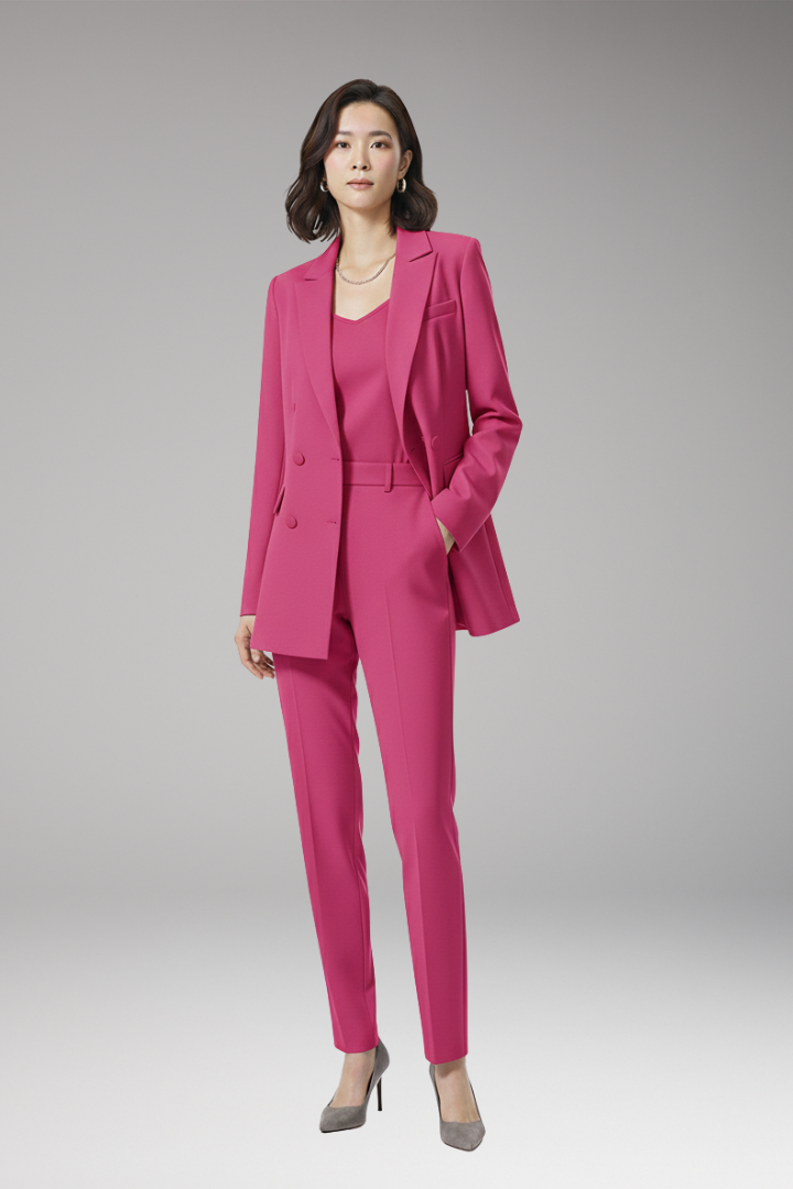 Women's Suit Set with Blazer and Straight Trousers