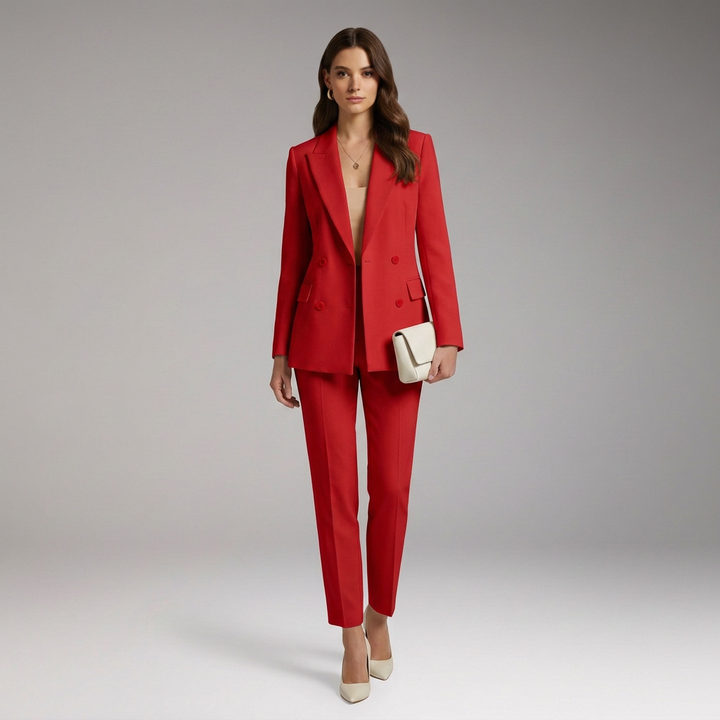 Women's Suit Set with Jacket and Trousers