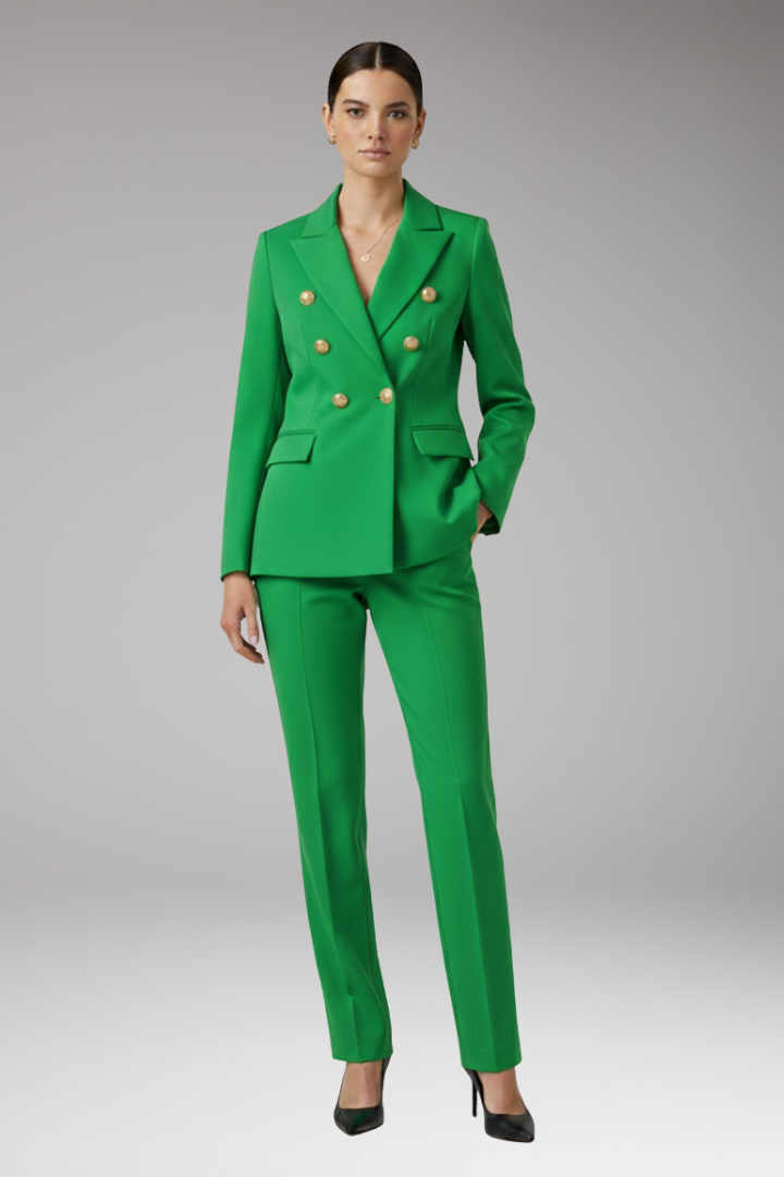 Women's Suit with Notched-Lapel Jacket and Straight Trousers