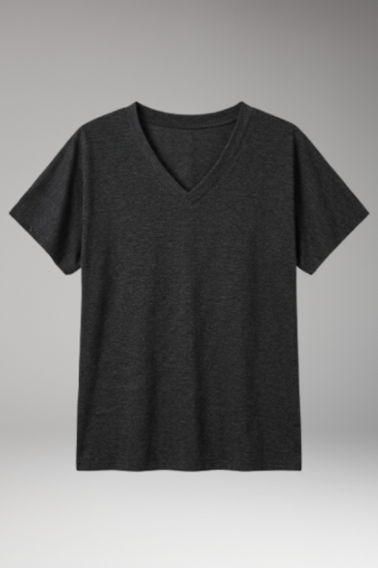 Women's Summer T-Shirt with V-Neck and Loose Fit