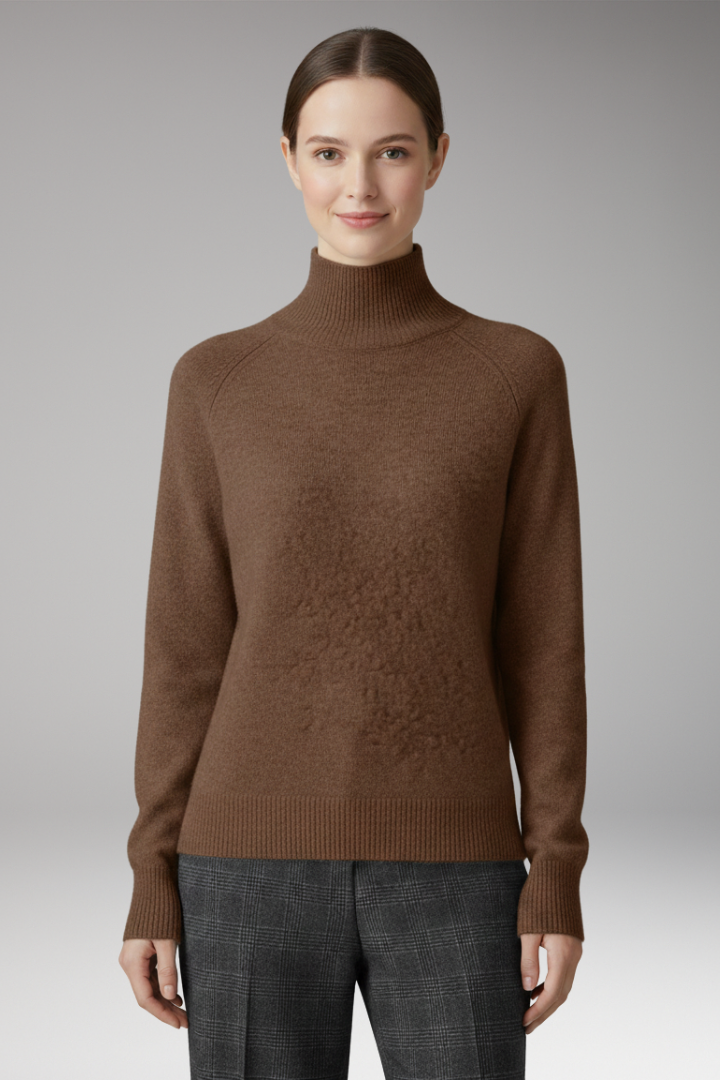 Women's Sweater with Turtleneck and Long Sleeves