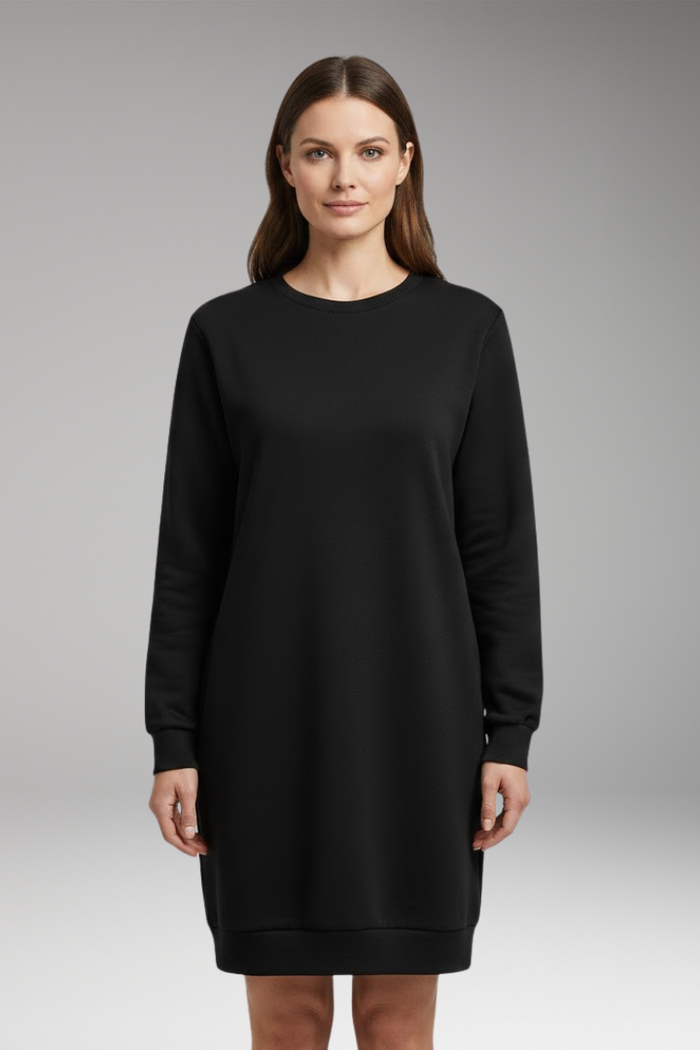 Women's Sweatshirt Dress with Relaxed Fit and Modern Design