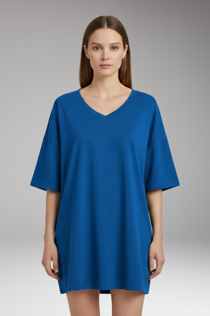 Women's T-Shirt with V-Neck and Loose Fit