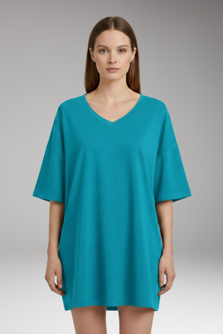Women's T-Shirt with V-Neck and Loose Fit