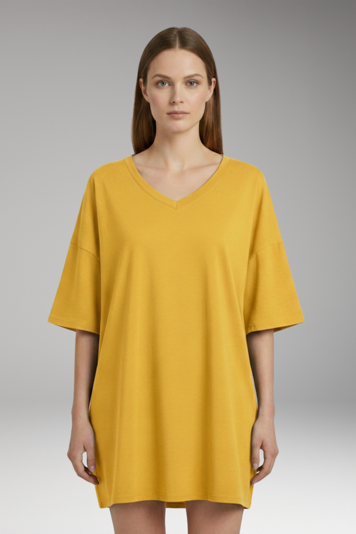 Women's T-Shirt with V-Neck and Loose Fit