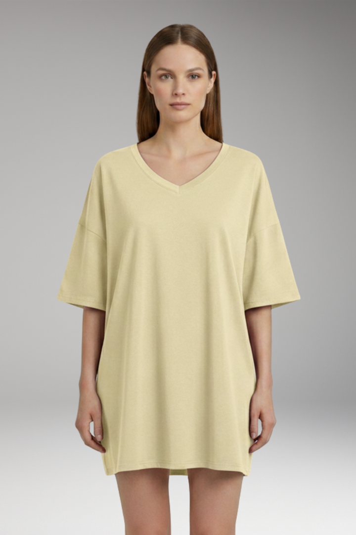 Women's T-Shirt with V-Neck and Loose Fit