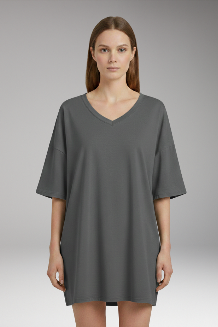 Women's T-Shirt with V-Neck and Loose Fit