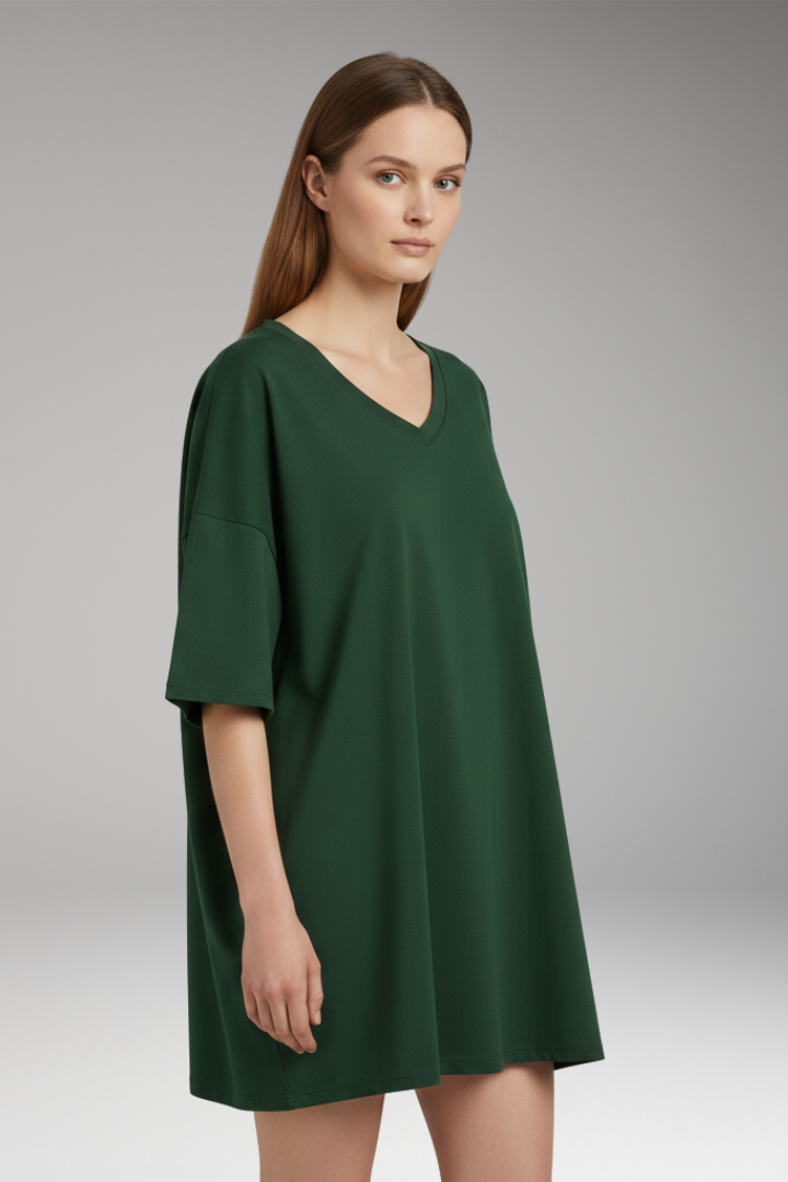 Women's T-Shirt with V-Neck and Loose Fit