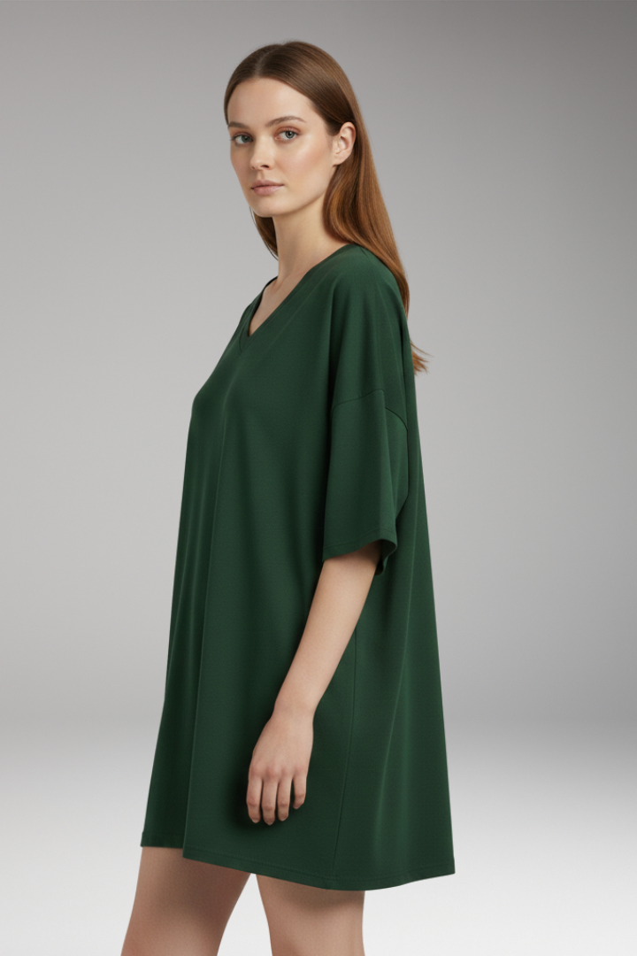 Women's T-Shirt with V-Neck and Loose Fit