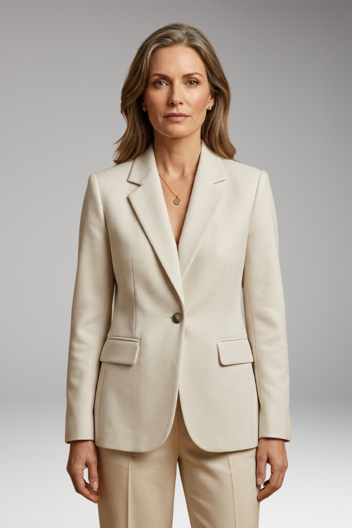 Women's Tailored Blazer with Single-Button Closure and Structured Fit