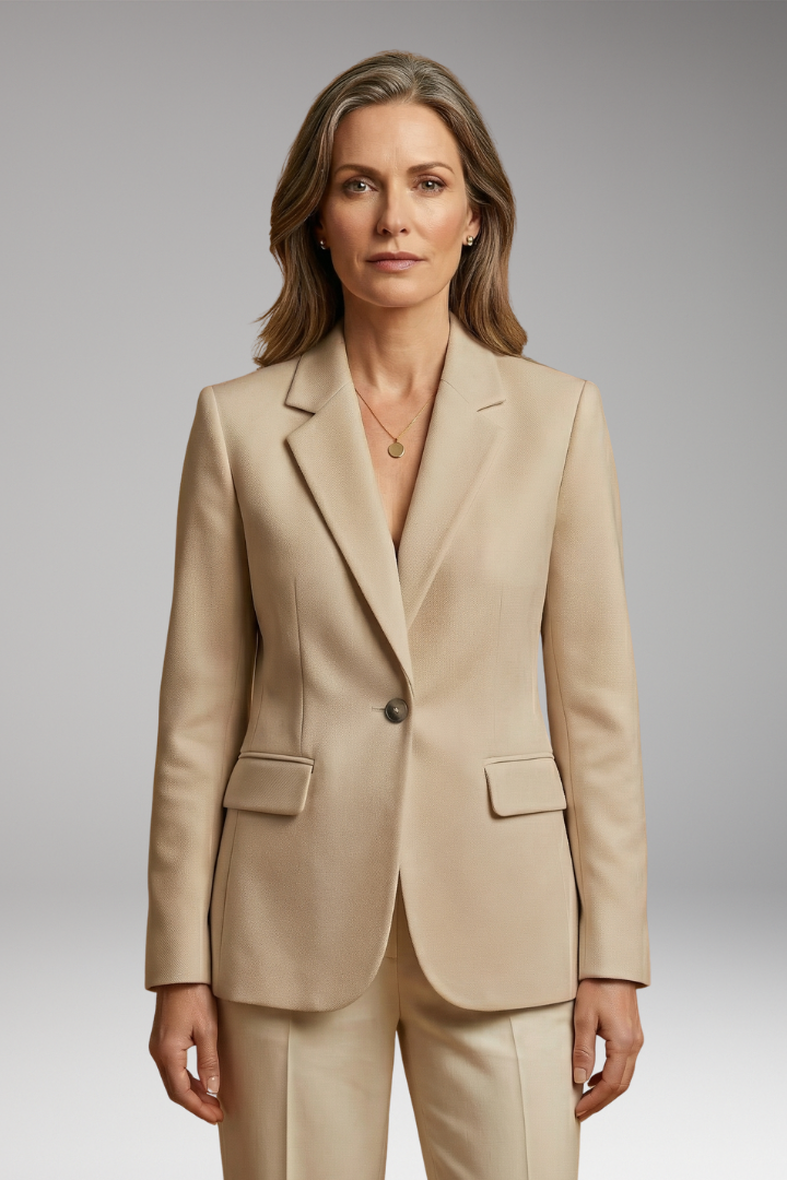Women's Tailored Blazer with Single-Button Closure and Structured Fit