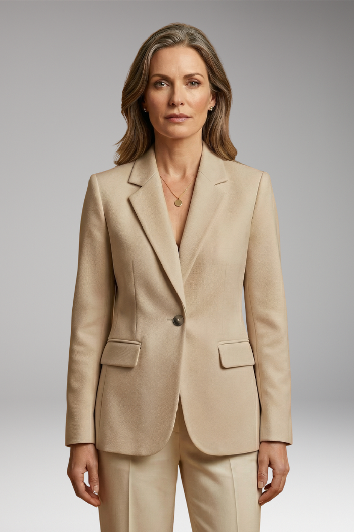 Women's Tailored Blazer with Single-Button Closure and Structured Fit
