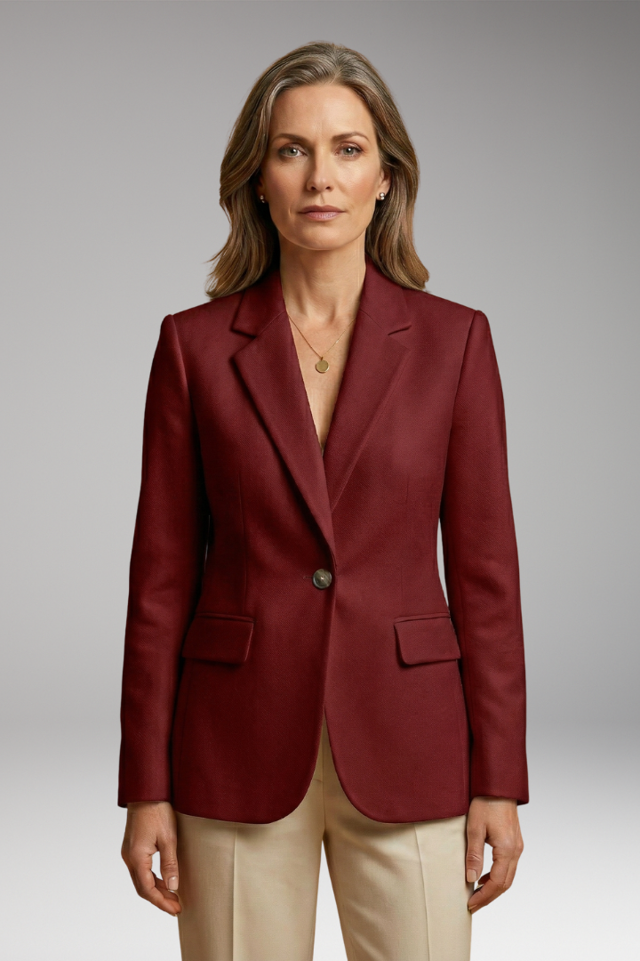 Women's Tailored Blazer with Single-Button Closure and Structured Fit