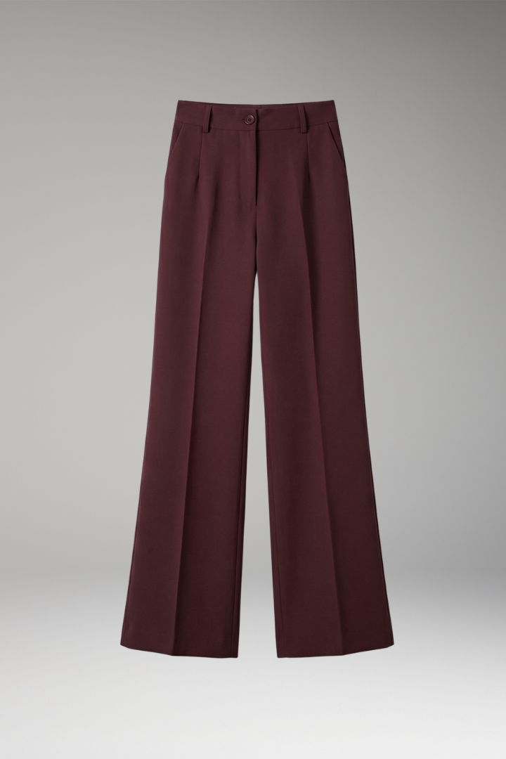 Women's Tailored Comfort Trousers with High-Waisted Fit and Stretch Fabric