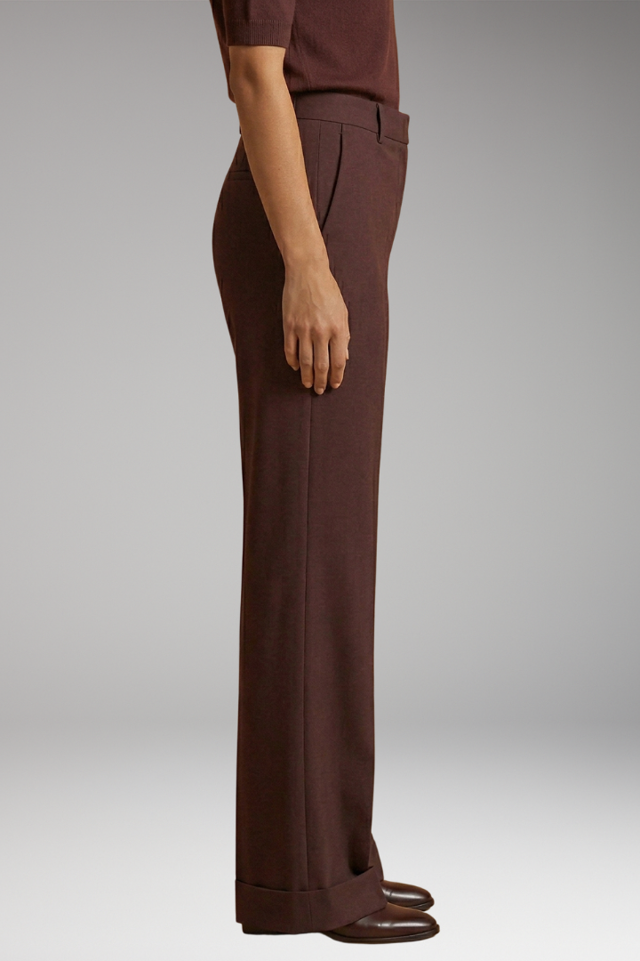 Women's Tailored Comfort Trousers with High-Waisted Fit and Stretch Fabric