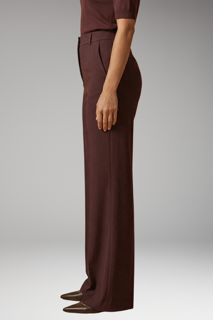 Women's Tailored Comfort Trousers with High-Waisted Fit and Stretch Fabric