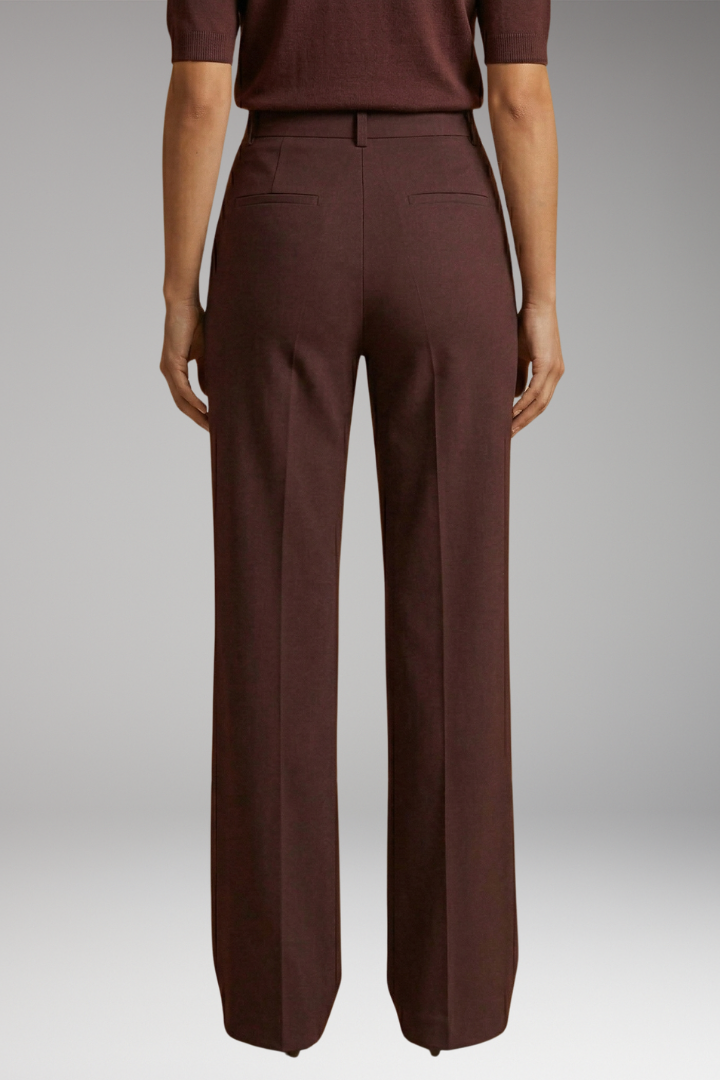 Women's Tailored Comfort Trousers with High-Waisted Fit and Stretch Fabric