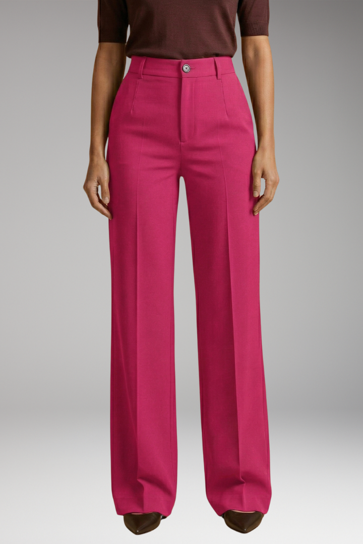 Women's Tailored Comfort Trousers with High-Waisted Fit and Stretch Fabric
