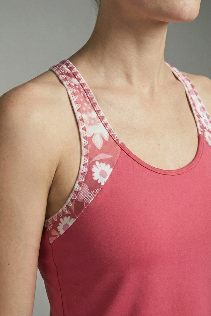 Women's Tankini Set with Racerback and Floral Print