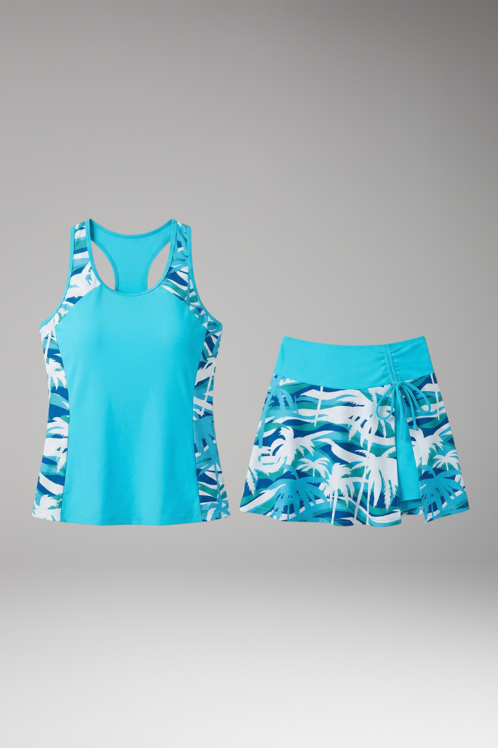 Women's Tankini Set with Racerback and Skirt