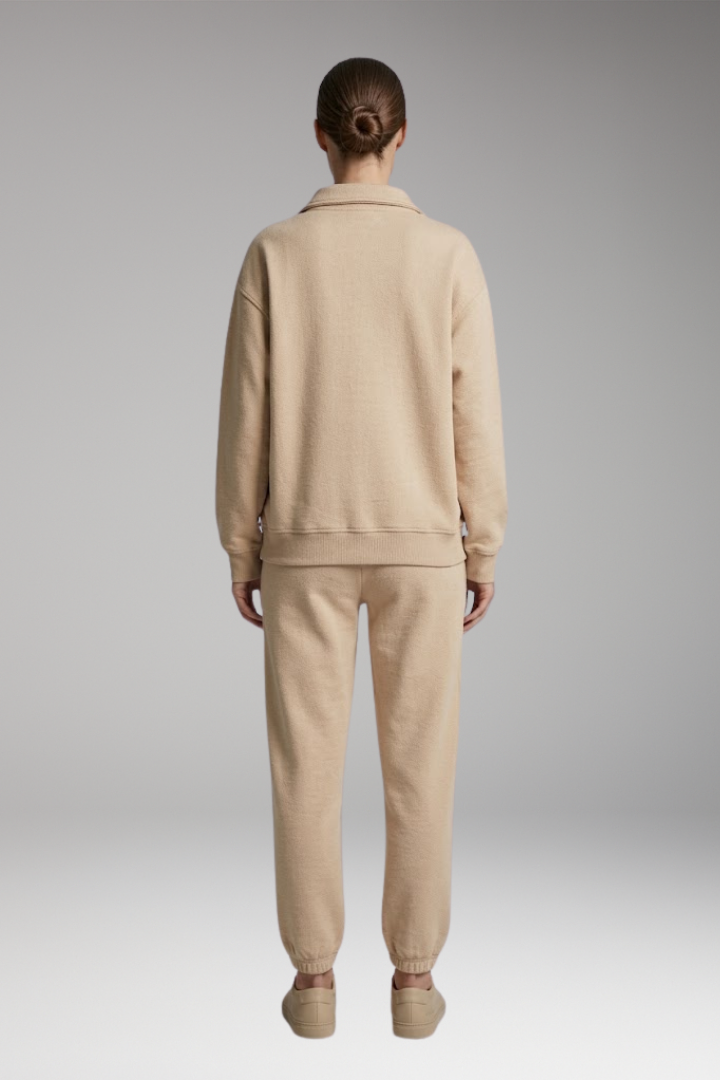 Women's Tracksuit Set with Half-Zip Sweatshirt and Joggers