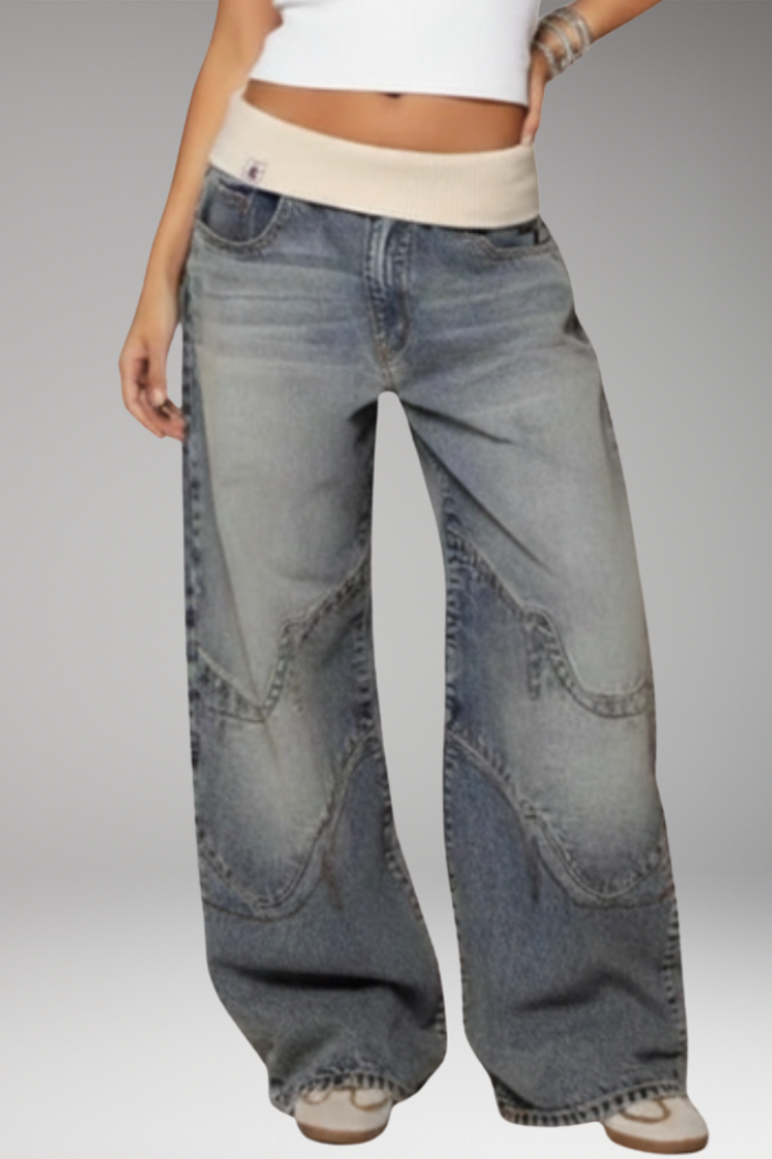 Women's Trousers with Elastic Waist and Wide-Leg Silhouette