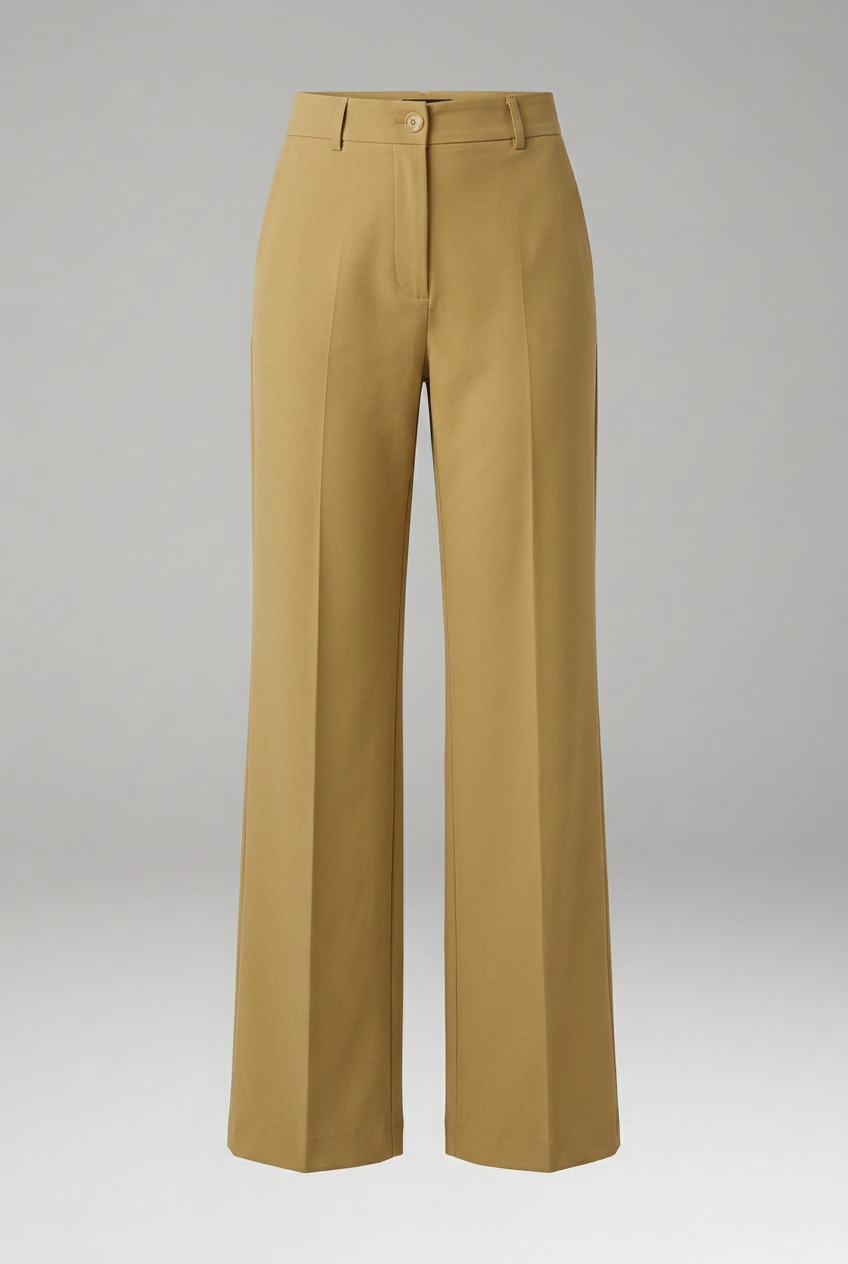 Women's Trousers with High Waist and Straight Legs