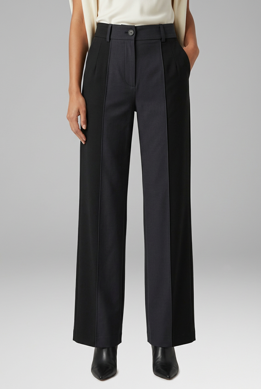 Women's Trousers with High Waist and Straight Legs