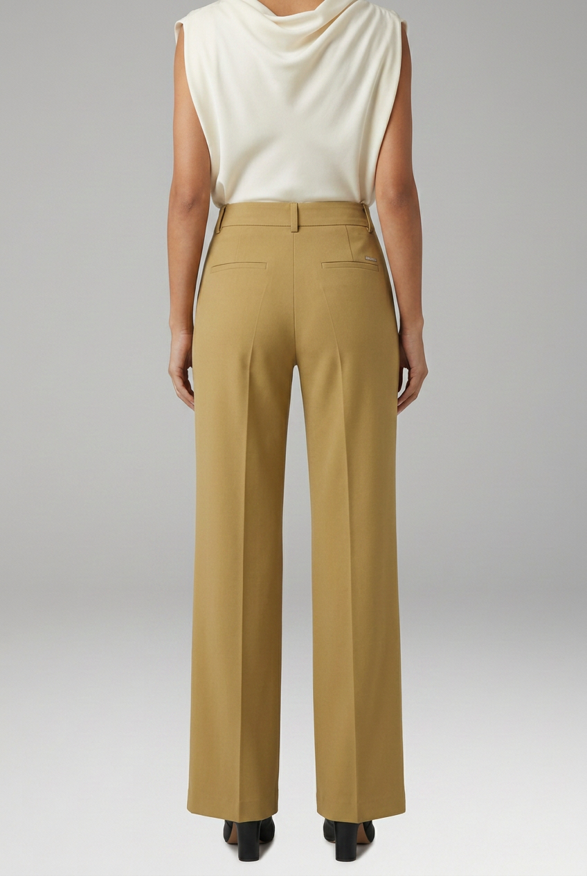 Women's Trousers with High Waist and Straight Legs